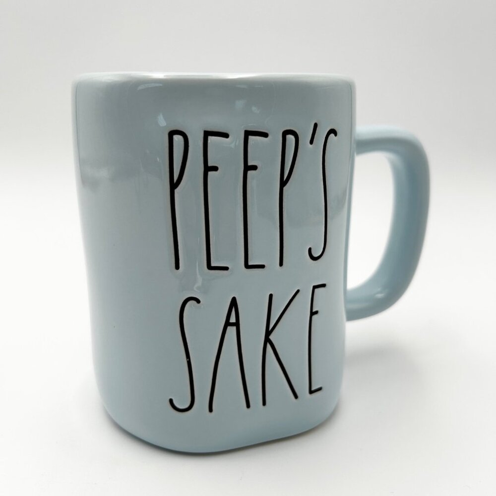 Rae Dunn Artisan Collection Peeps Sake Light Blue Ceramic Mug 12 Oz